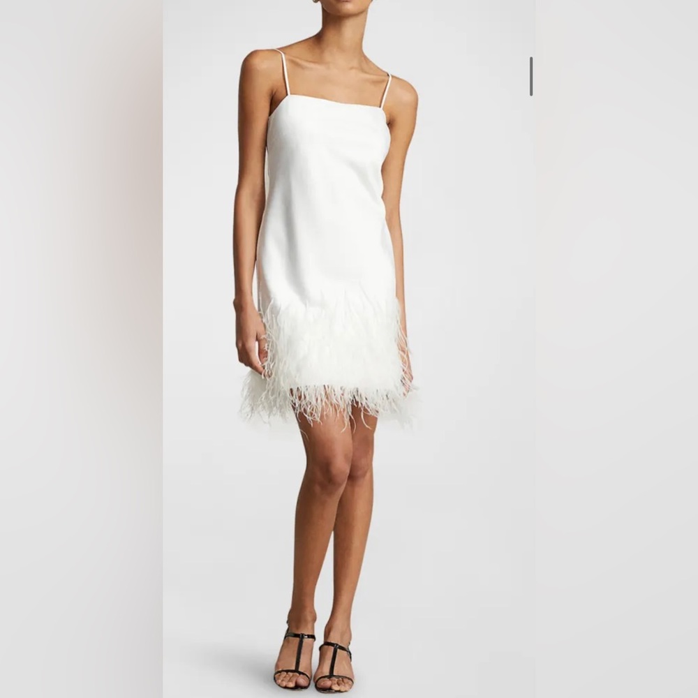 Polo Ralph Lauren
Feather-Trim Satin Cocktail Dress